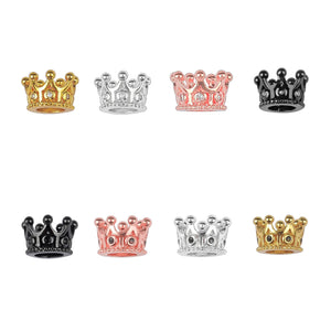 10pcs 10mm CZ Spacer Crown Bead Brass Micro Pave Cubic Zirconia Beads