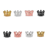 10pcs 10mm CZ Spacer Crown Bead Brass Micro Pave Cubic Zirconia Beads