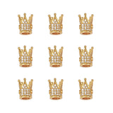 10mm CZ Spacer Crown Bead Brass Pave Cubic Zirconia Beads Jewelry DIY