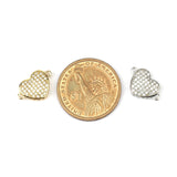 10mm CZ Spacer Heart Beads Brass Pave Zirconia Jewelry DIY Charms