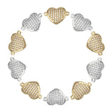10mm CZ Spacer Heart Beads Brass Pave Zirconia Jewelry DIY Charms