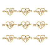 10pcs 10mm CZ Spacer Heart Beads Brass Micro Pave Cubic Zirconia Beads