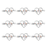 10pcs 10mm CZ Spacer Heart Beads Brass Micro Pave Cubic Zirconia Beads