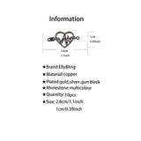 10pcs 10mm CZ Spacer Heart Beads Brass Micro Pave Cubic Zirconia Beads