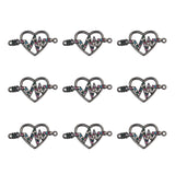 10pcs 10mm CZ Spacer Heart Beads Brass Micro Pave Cubic Zirconia Beads