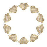 10mm CZ Spacer Heart Beads Brass Pave Zirconia Jewelry DIY Charms