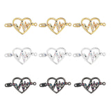 10pcs 10mm CZ Spacer Heart Beads Brass Micro Pave Cubic Zirconia Beads