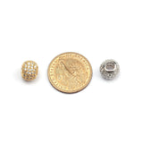 10mm CZ Spacer Round Bead Brass Micro Pave Cubic Zirconia Beads