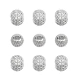10mm CZ Spacer Round Bead Brass Micro Pave Cubic Zirconia Beads