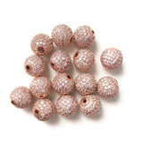 10pcs 12mm Clear Disco Ball Spacers Beads Bling Zirconia Paved Accessory