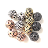 10pcs 12mm Clear Disco Ball Spacers Beads Bling Zirconia Paved Accessory