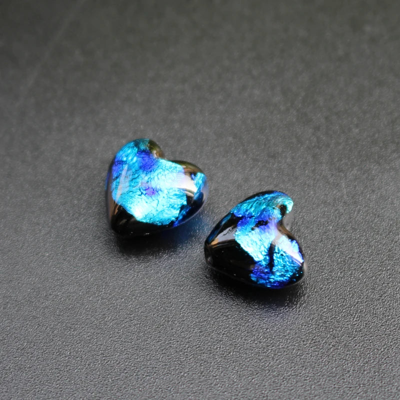 10pcs 12mm Heart Glass Beads Lampwork Foil Jewelry Making