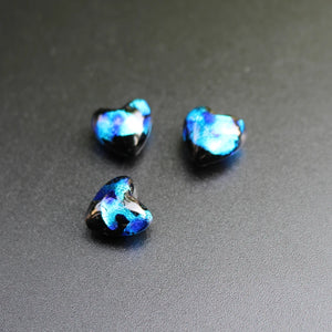 10pcs 12mm Heart Glass Beads Lampwork Foil Jewelry Making