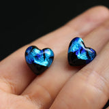 10pcs 12mm Heart Glass Beads Lampwork Foil Jewelry Making