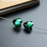 10pcs 12mm Heart Shape Lampwork Glass Beads Green