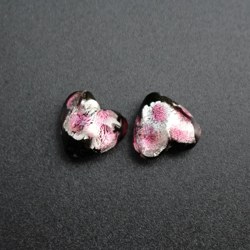 10pcs 12mm Heart Lampwork Glass Beads Light Purple for Jewelry Making