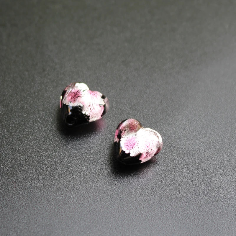 10pcs 12mm Heart Lampwork Glass Beads Light Purple for Jewelry Making