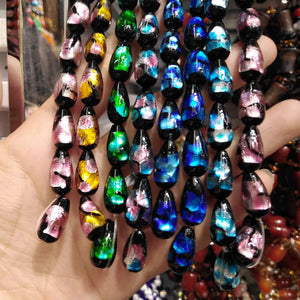 10pcs 15.5mm*7.5mm Drop Lampwork Beads Japanese Style Multi-color