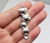 10pcs Antique Silver Plum Blossom Charms Pendants DIY Jewelry Making