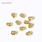10pcs Brass 18K Plated Flat Spacer Beads Loose Beads For Jewelry Making
