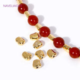 10pcs Brass 18K Plated Flat Spacer Beads Loose Beads For Jewelry Making
