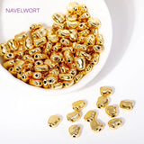 10pcs Brass 18K Plated Flat Spacer Beads Loose Beads For Jewelry Making