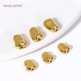 10pcs Brass 18K Plated Flat Spacer Beads Loose Beads For Jewelry Making