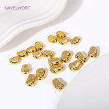 10pcs Brass 18K Plated Flat Spacer Beads Loose Beads For Jewelry Making
