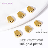 10pcs Brass 18K Plated Flat Spacer Beads Loose Beads For Jewelry Making