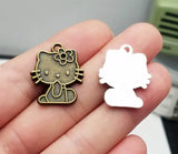 10pcs/Lot 21x24mm Cat Charms Pet Pendants DIY Jewelry Making Supplies