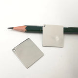 10pcs 25MM Square Army Card Tag Stainless Steel Pendants DIY