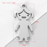 10pcs 316L Stainless Steel Boy Girl Charms for DIY Jewelry Making