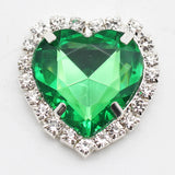 10pcs 31mm Silver Heart Shaped Rhinestone Buckle For Jewelry Sewing