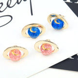 3D Star Moon Planet Charms Sky Bracelet Earring Keychain Pendants Set