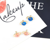 3D Star Moon Planet Charms Sky Bracelet Earring Keychain Pendants Set