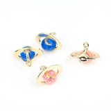 3D Star Moon Planet Charms Sky Bracelet Earring Keychain Pendants Set