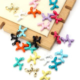 3D Stereo Balloon Poodle Dog Pendant Charms For Jewelry Making