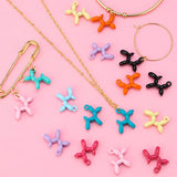 3D Stereo Balloon Poodle Dog Pendant Charms For Jewelry Making
