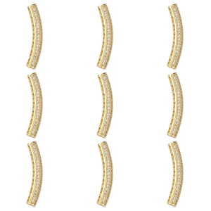 10pcs 5mm CZ Spacer Tube Beads Micro Pave Brass CZBS07