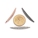 10pcs 5mm CZ Spacer Tube Beads Brass Pave Zirconia Jewelry Making