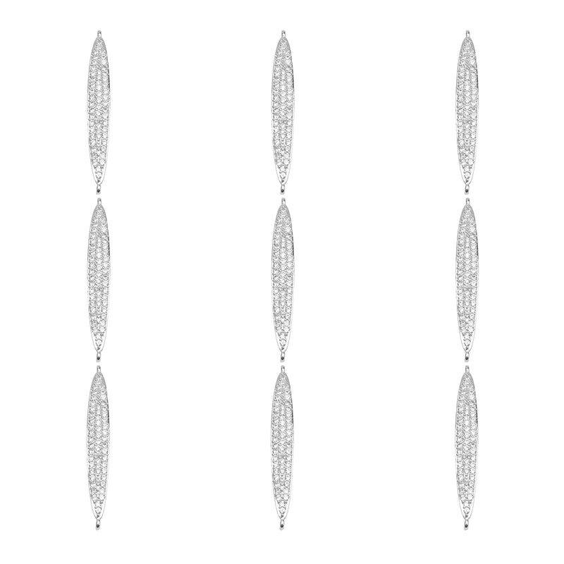 10pcs 5mm CZ Spacer Tube Beads Brass Pave Zirconia Jewelry Making
