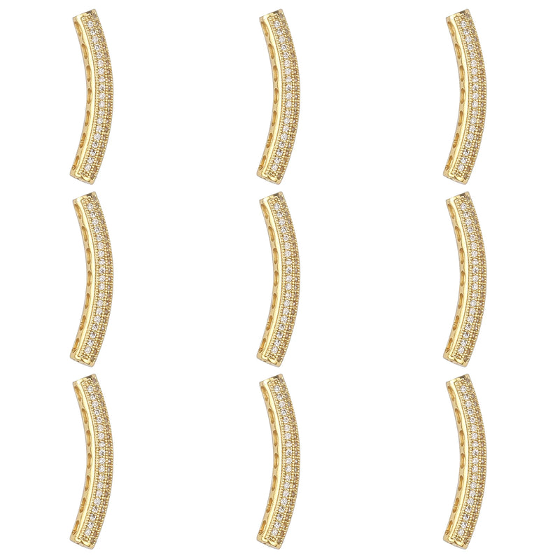 10pcs 5mm CZ Spacer Tube Beads Micro Pave Brass CZBS07