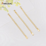 10pcs 75mm Extension Chain 14K Plated Brass Bulk Bracelet Tail Chains
