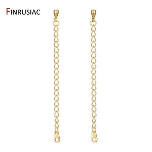 10pcs 75mm Extension Chain 14K Plated Brass Bulk Bracelet Tail Chains