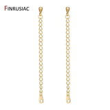 10pcs 75mm Extension Chain 14K Plated Brass Bulk Bracelet Tail Chains