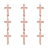 10pcs 8mm CZ Spacer Cross Beads Brass Micro Pave Cubic Zirconia Beads
