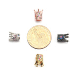 10pcs 8mm CZ Spacer Crown Beads Brass Micro Pave Cubic Zirconia DIY Charms