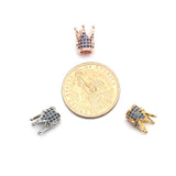 10pcs 8mm CZ Spacer Crown Beads Brass Micro Pave Cubic Zirconia Beads Jewelry