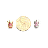 10pcs 8mm CZ Spacer Crown Beads Brass Micro Pave Cubic Zirconia Beads Jewelry