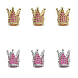 10pcs 8mm CZ Spacer Crown Beads Brass Micro Pave Cubic Zirconia Beads Jewelry